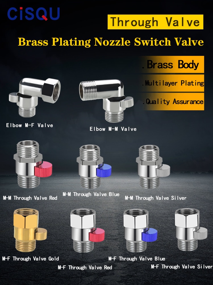 Brass Ultra-Short Mini Male And Female Threaded Angle Valve Shower Nozzle Quick Switch Hose 1/2'' BSP Straight Water Stop Valve