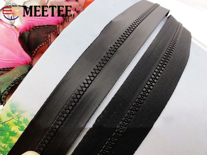 Meetee 2M 3 #5 #8 # resina impermeable cremallera código carga bobina cremalleras para chaquetas tienda a prueba de viento Zip reparación DIY coser prenda cremalleras