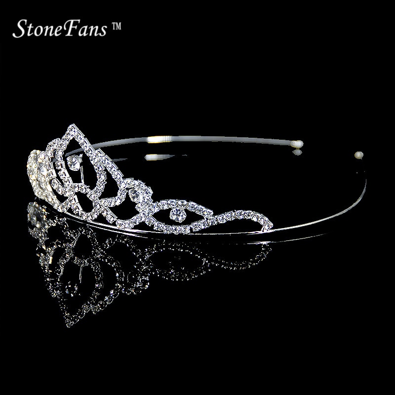 StoneFans Haarschmuck Clips Hochzeit Strass Tiara Für freundlicher Perle Haarbänder Stirnbänder Diademe Und Kronen Bräute Mädchen 59