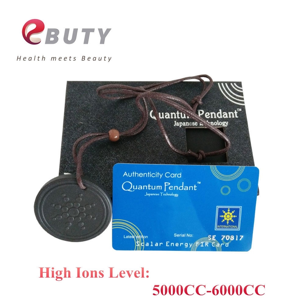 Hoge Ionen 5000-6000CC Lava Hangers Scalaire Energie Charms Zwart met Touw Ketting Gezondheid Met Card & Box Op Voorraad