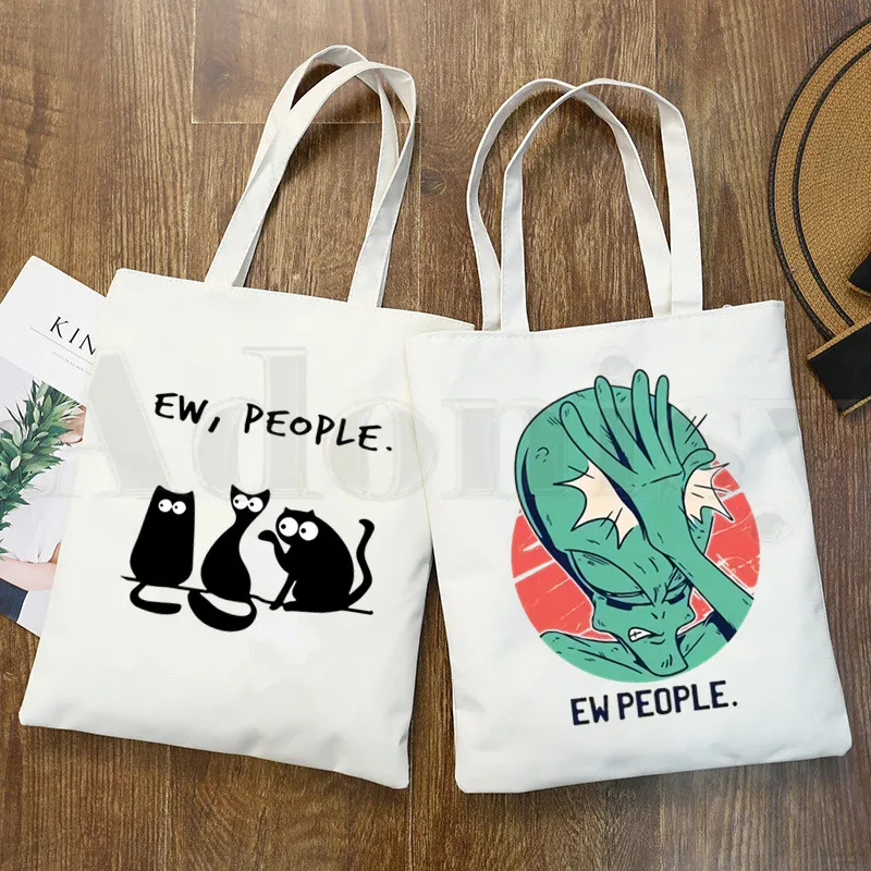 Ew Mensen Kat Handtassen Schoudertassen Casual Winkelen Meisjes Handtas Vrouwen Elegante Canvas Tas
