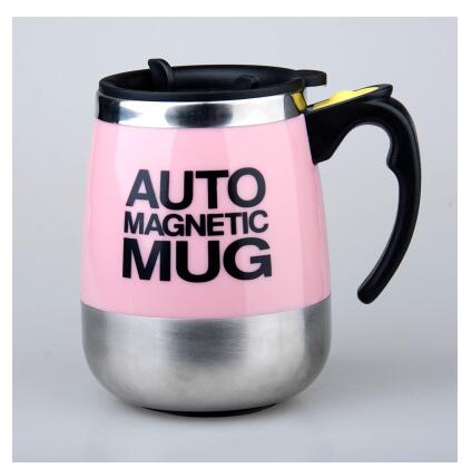 400ML Multi Battery Electric Automatic Coffee Blender Cup Self Stirring Mug Automatic Electric Blender No Heating Function: pink