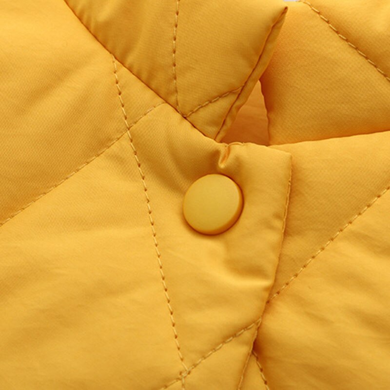 Black Big Size Short Cotton-padded Coat Long Sleeve Loose Fit Women Parkas Stand-up Collar Autumn