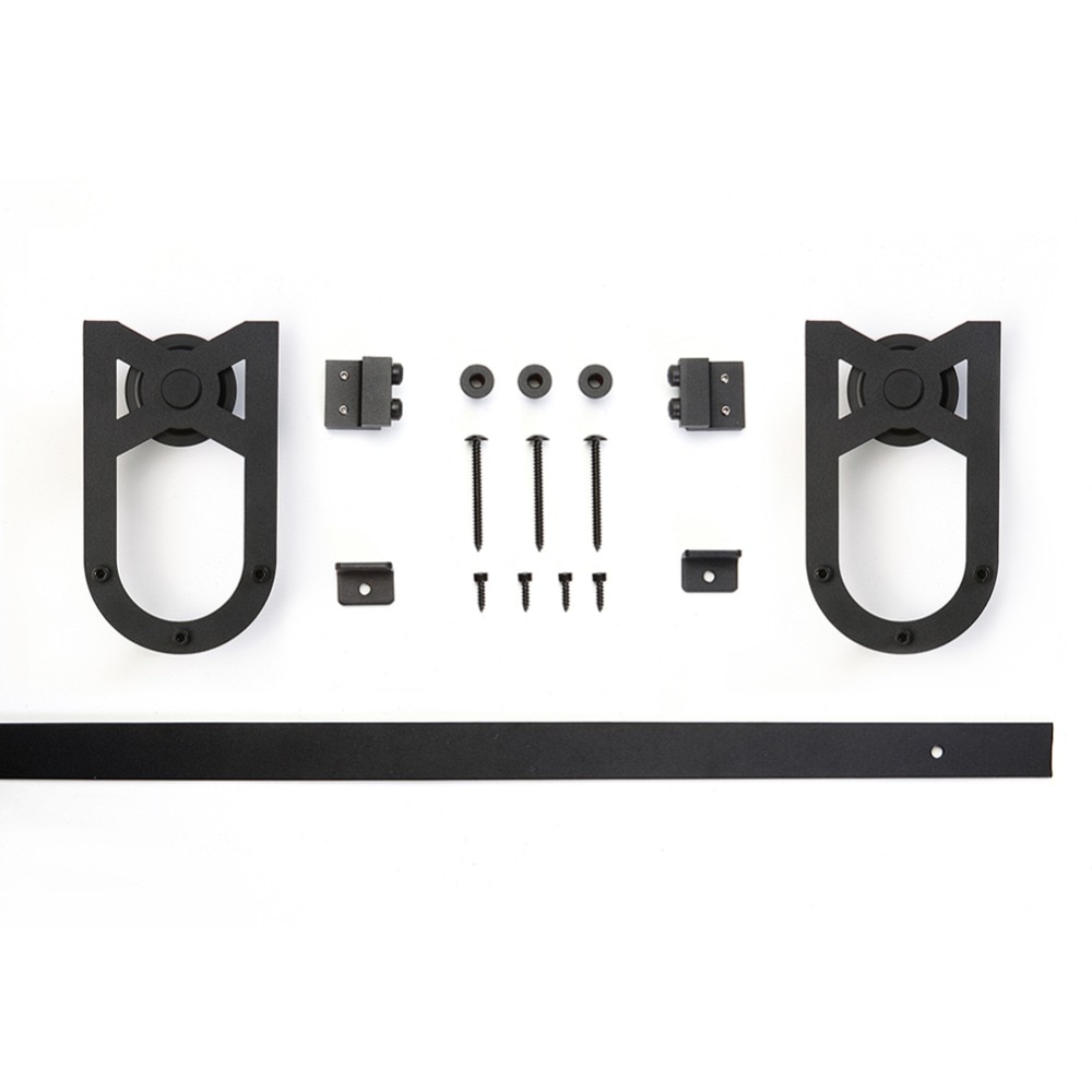 3,3 FT ECHT mini U förmigen einzigen hängenden roller schiebe barn door hardware für küche Bad schrank tür