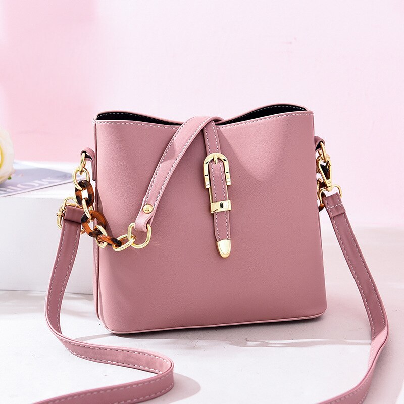 Dames kantoor pu leren schoudertassen snoep schattige dames scrub handtas handtas dames crossbody tassen  b072: Roze