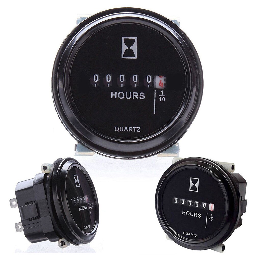 Digital Display Accurate Quartz Round Gauge Steady Hour Meter Car Use Mechanical Durable