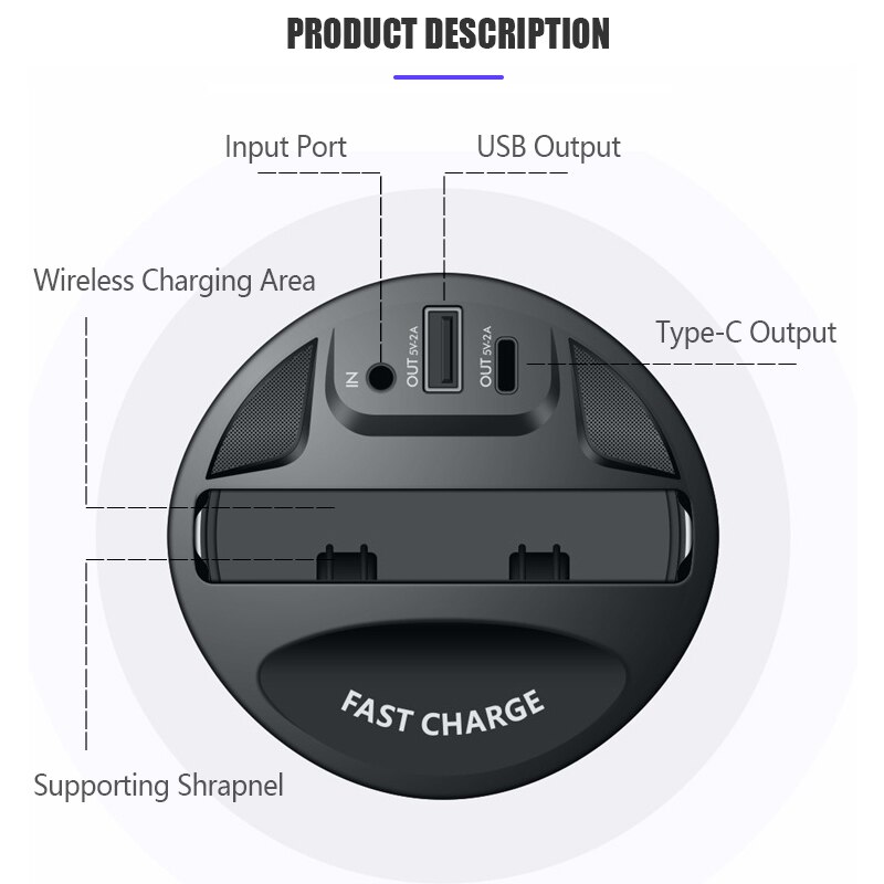 10w hurtig bil trådløs oplader kop til iphone 11 pro xs  xr 8 samsung  s20 s10 med usb-c type-c pc hurtig opladning trådløs oplader