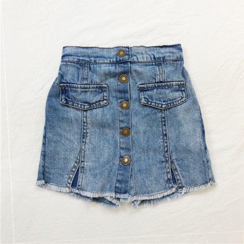 Sommar tjejer kjol shorts baby jeansshorts barn underdel barn streetwear enkelknäppt snäppficka slip 2 to 7 år: 3t
