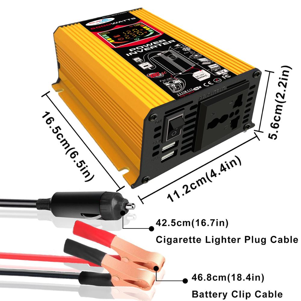 EFoison 6000 Watts Converter DC12V to AC110V/230V Car Power Inverter for Home Eletronics Outside Power Use