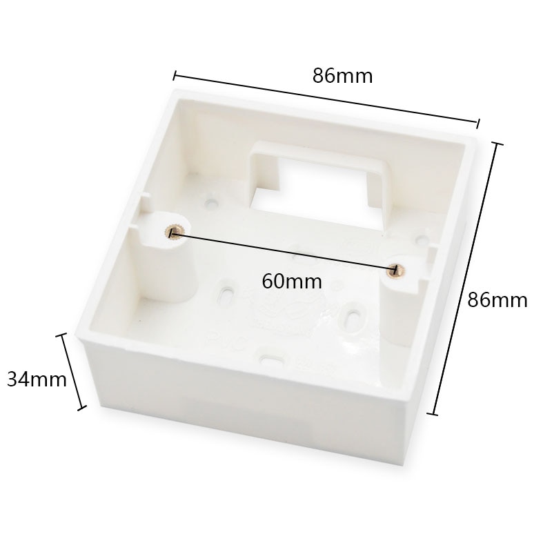 External Mounting Wall Mount Switch Junction Box 86*86*34mm for 86mm*86mm Standard Switches and Sockets Apply