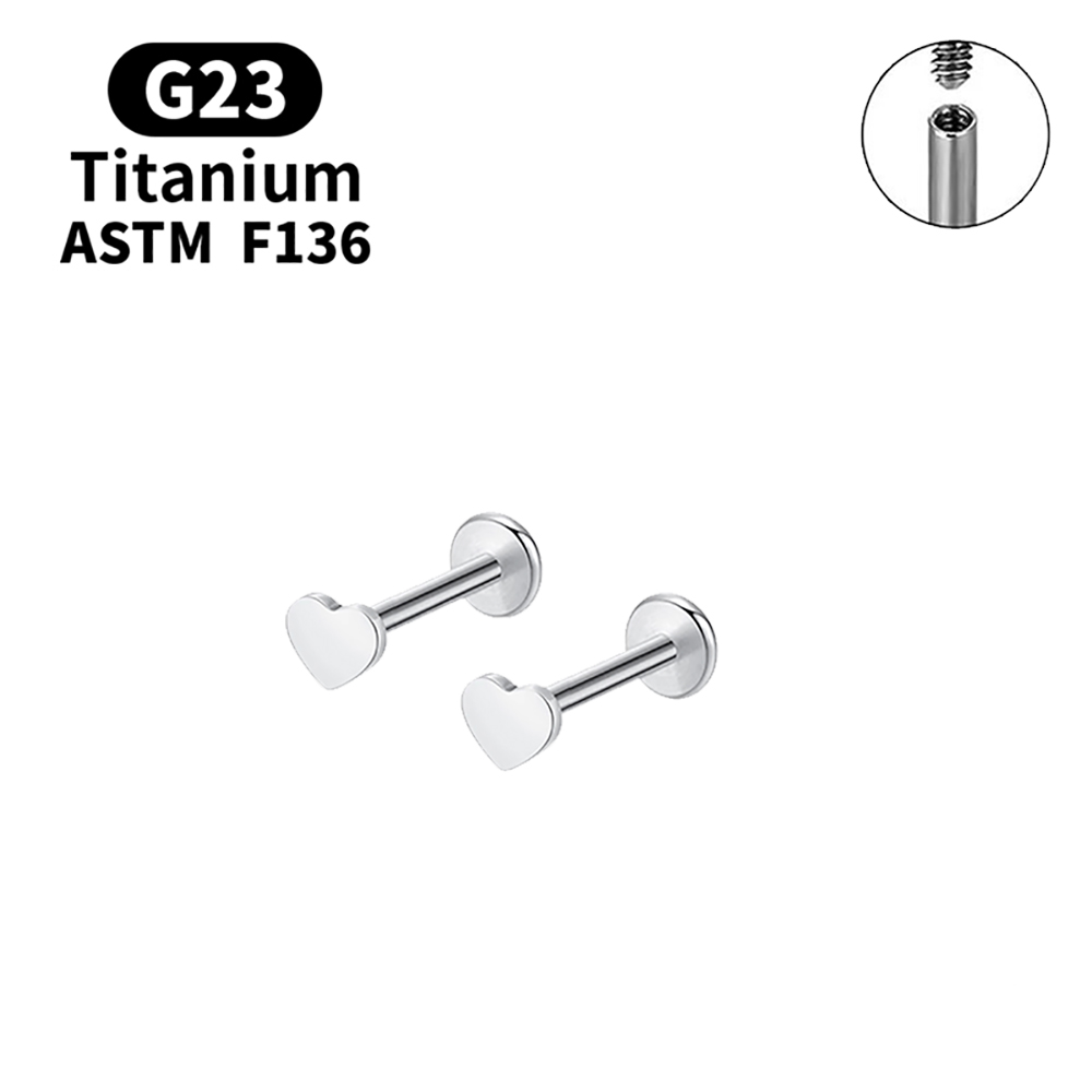 2 uds pendientes de tuerca G23 Piercing titanio grado Implante accesorios de joyería corporal Sexy para mujer