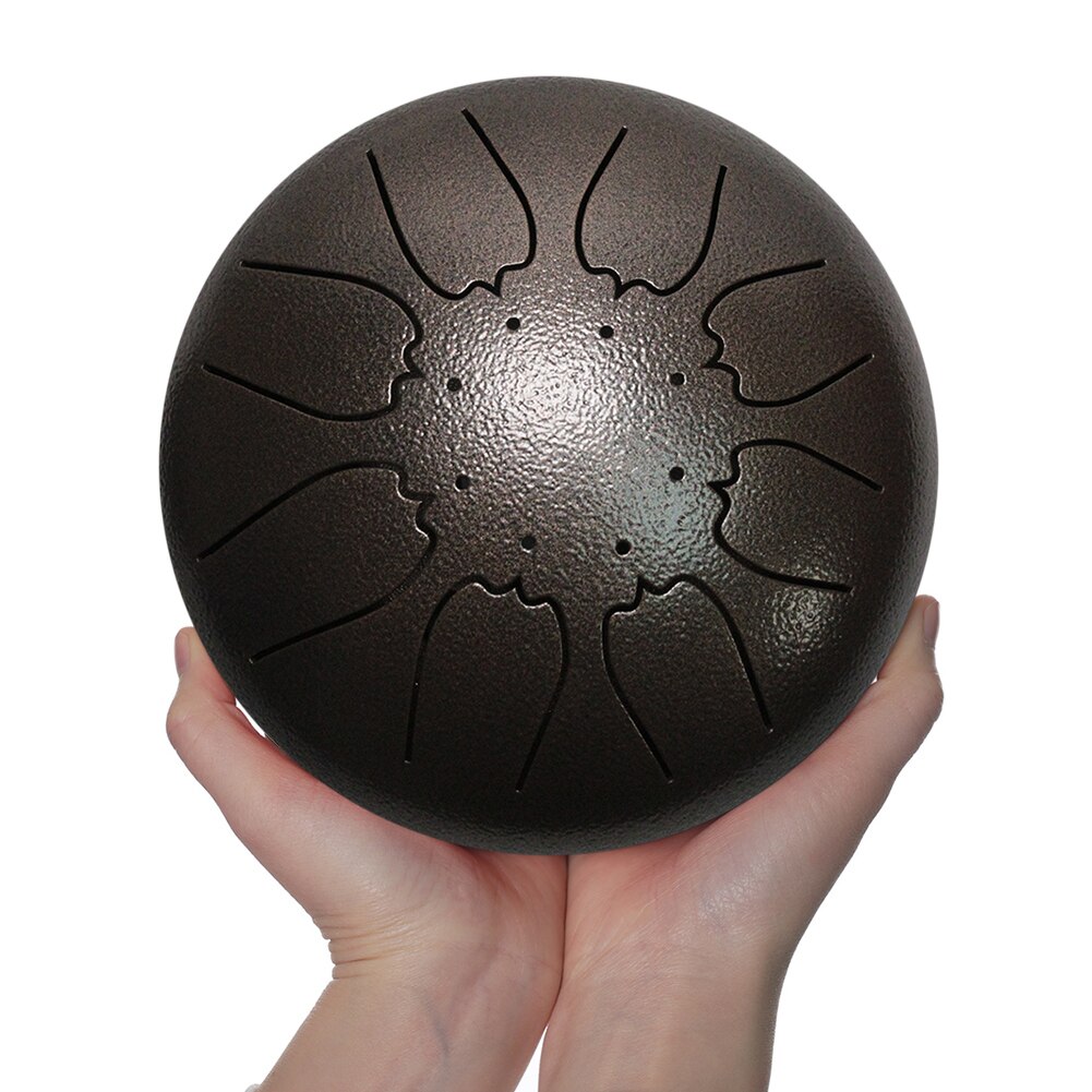 8 Notes Small Drum w/ Carrying Bag 6 inch Percussion Steel Tongue Set Instrument for Music Lovers Playing Accessories