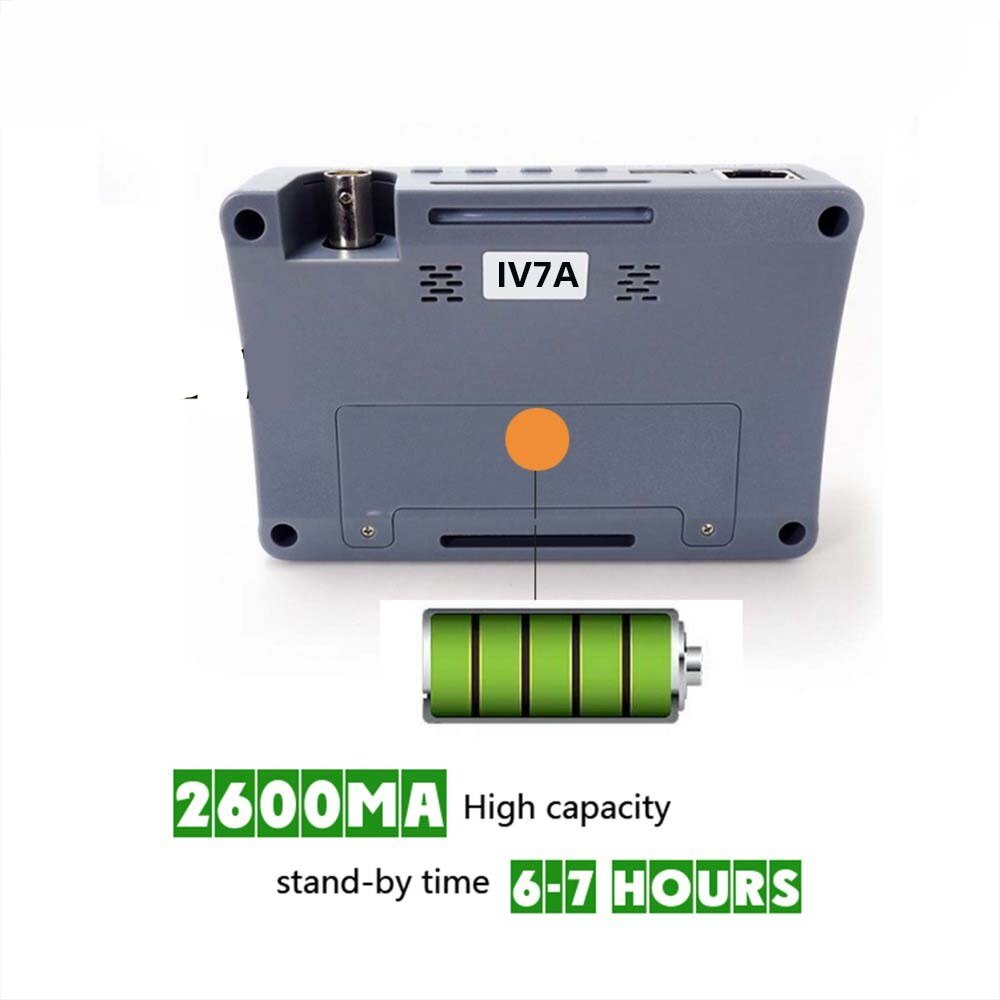 IV7A 4.3 Inch HD AHD CCTV Tester Monitor AHD 1080P Analog Camera Testing PTZ UTP Cable Tester 12V1A Output with RS485 cable test