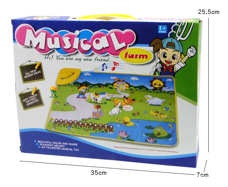 Gelukkig Muziek Tapijten Tikken Spel Tapijt Kinderen Speelgoed Farm Muziek Tapijt 3-6Year Oude Elektronische Machine Speelgoed