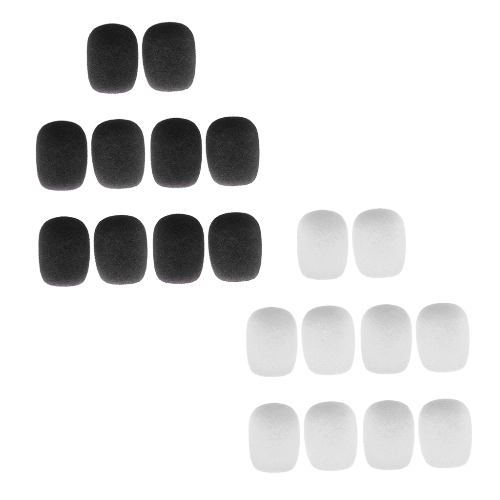 20Pcs/Pack Microphone Windshields Wind Muffs Mic Foam Cover, Black &amp; White