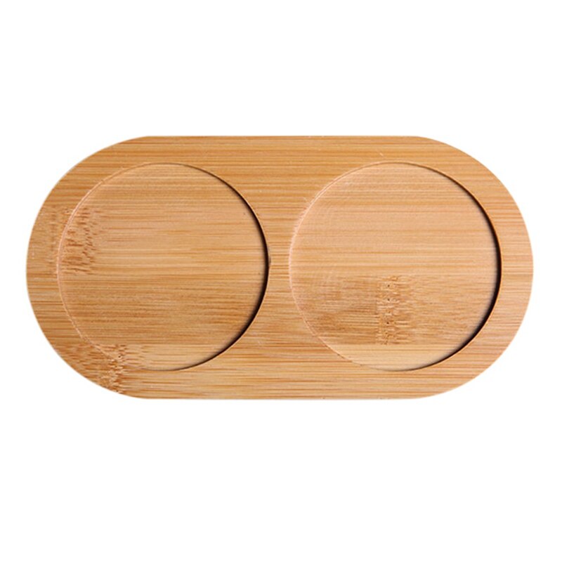 Plateau en bambou pour salière et poivrière, support de rangement de cuisine, Mini plateau d&#39;exposition pour assiette de bureau: Two