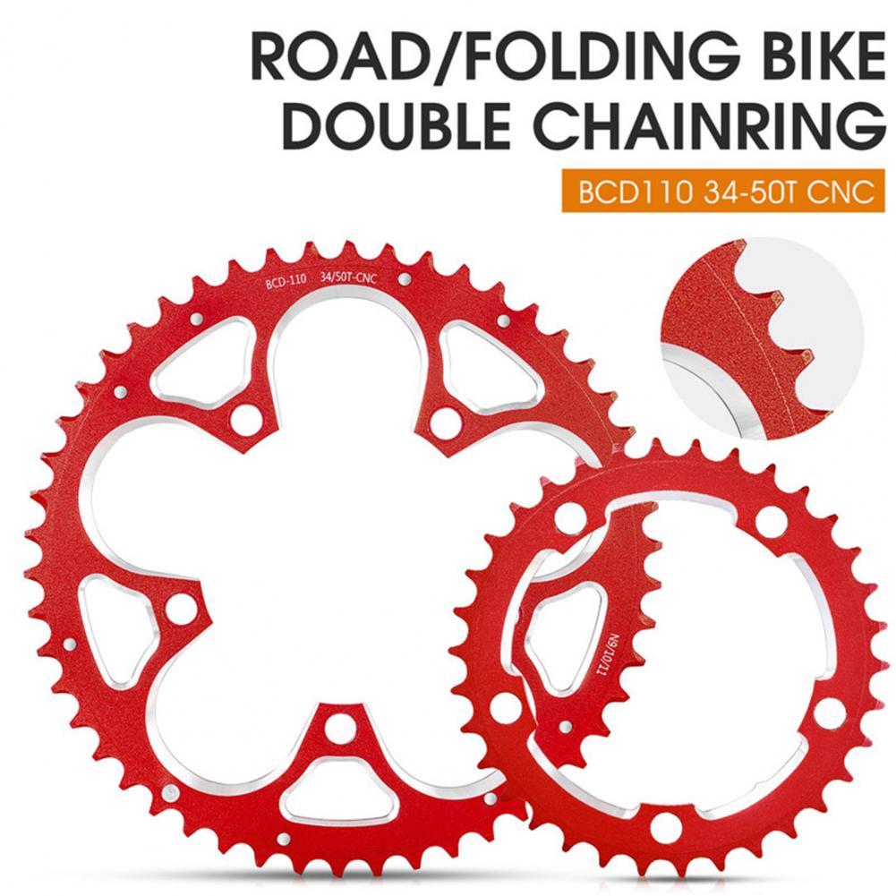 2 Stks/set 34/50T Fietsen Kettingblad Tand Profiel Hoge Sterkte Aluminiumlegering Holle Mountainbike Crankstel Voor racefietsen