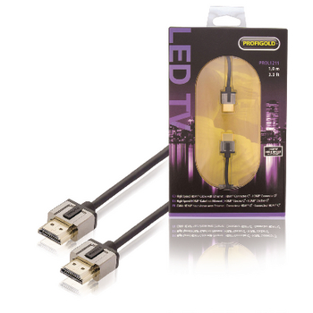 HDMI Kabel Hoge VelocitÃ met Ethernet Connector HDMI-HDMI Connector 1.00 m Zwart