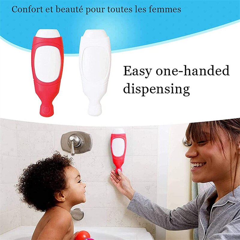 Shower Dispenser Shampoo Silicone Squeeze Bottle Organizer Wall Mounted with Hook Silicone Soap Dispenser Bath Accessories
