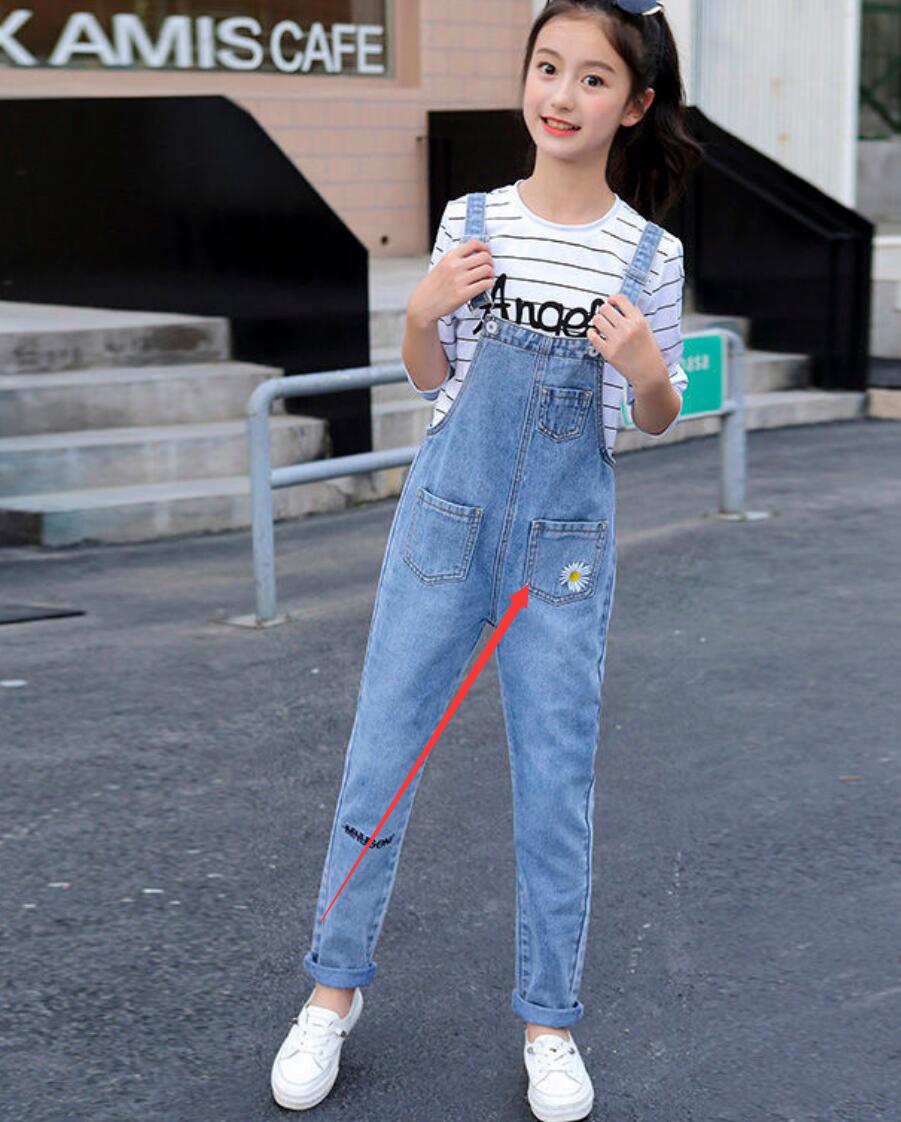 Mono vaquero y peleles para niña adolescente, pantalones vaqueros con peto, ropa para niño de 5, 6, 7, 8, 9 y 10 años: only jumpsuit  2 / 5 años