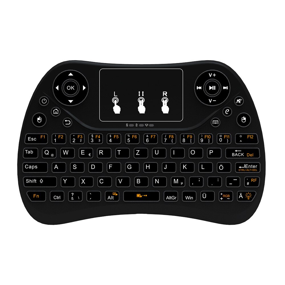 Bluetooth Colorful Backlight German Version T2C Mini Wireless Keyboard USB Port-Connection Computer Television: Default Title