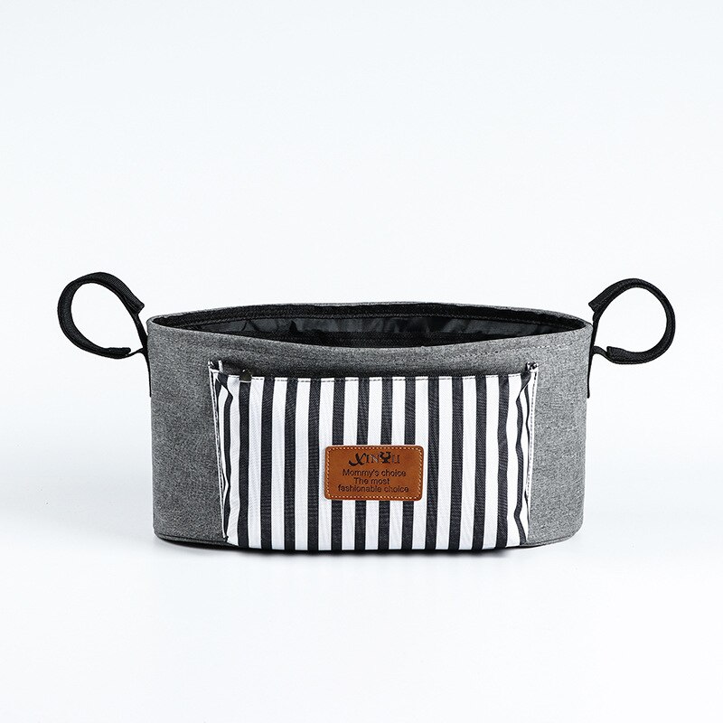 Rattaiden tarvikkeet vauvan laukku ulos kävely vauvan rattaiden järjestäjä laukku tilava rattaiden laukku vaippa vaippa järjestäjä rattaille: Harmaa 33 x 16 x 16cm