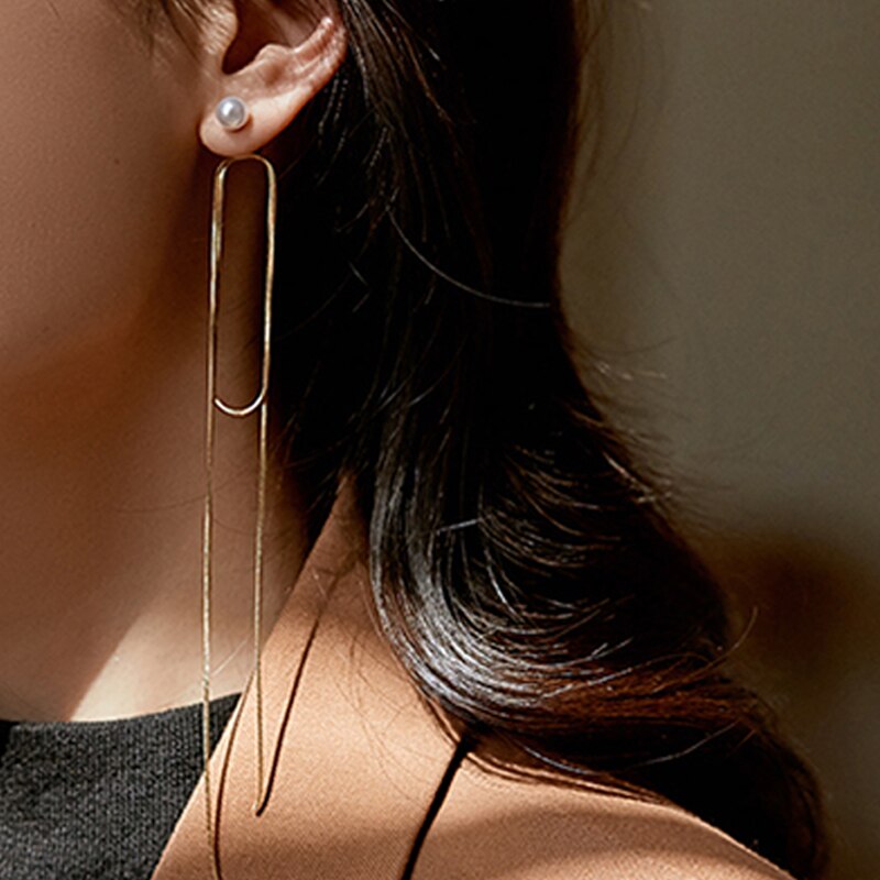 1 paar Gold Silber Farbe Lange Gewinde Quaste Ohrringe Für Frauen Neue Einfachheit Temperament exquisit Elegante Schmuck Ohrring