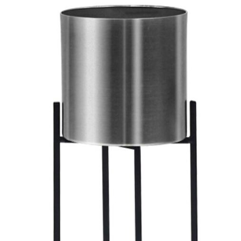 10 x 10 x 31cm zilveren bloempot, eenvoudige decoratieve vaas, smeedijzeren bloemenstandaard, decoratiestandaard voor thuis