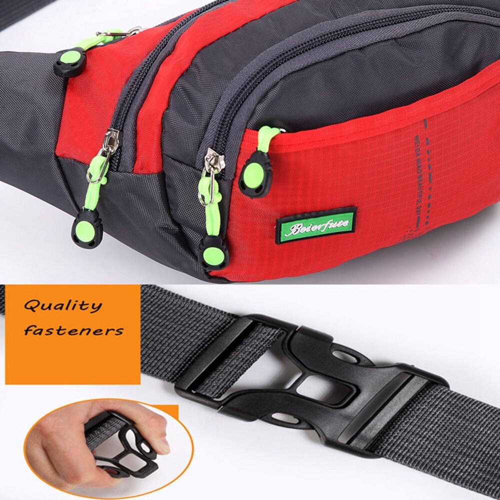 Men Women Travel Bum Bag Fanny Pack Waist Bag Zipped Outdoor Sports Shoulder Bag Pouch Waist Packs Ladies Waist Pack