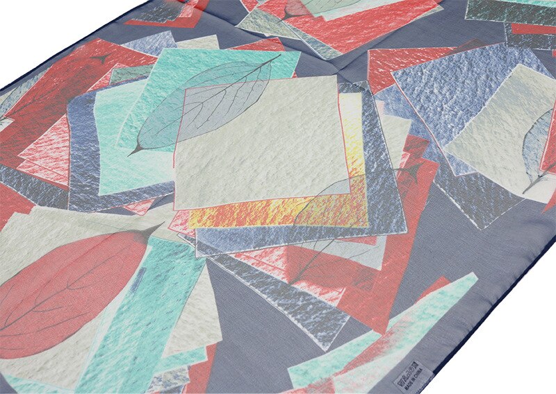 Geometrische print georgette chiffon sjaal zijden vierkante hijab coole sjaal dames foulard femme sjaals haar bufanda mujer