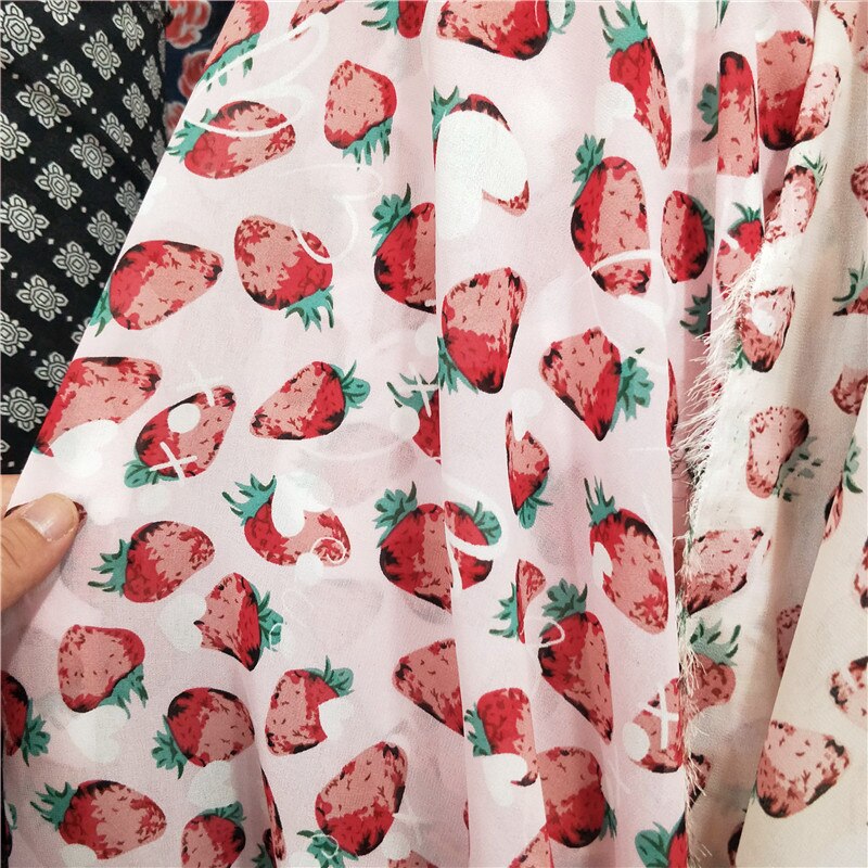 Sifonki mansikka ihana hawaii mekko materiaali sifonki kangas tee itse kangas sifonki tekstiili 1 piha