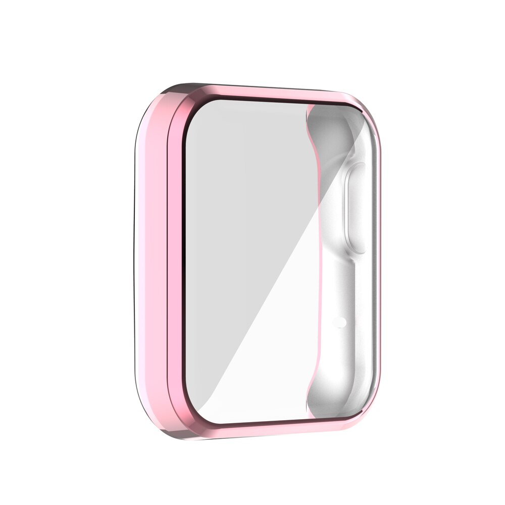 Protector Case Voor Xiaomi Mi Horloge Lite Redmi Horloge Zachte Kleurrijke Horloge Cover Screen Protector Beschermhoes Skin Shell: pink