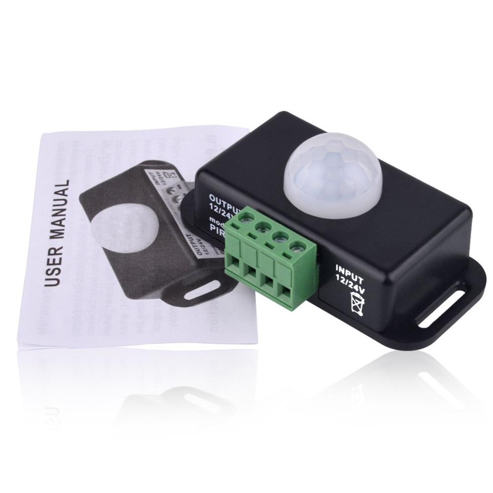 DC 12V-24V Body Infrared PIR Motion Sensor Switch For LED Light Strip Automatic Infrared PIR Motion Sensor Timer Switch