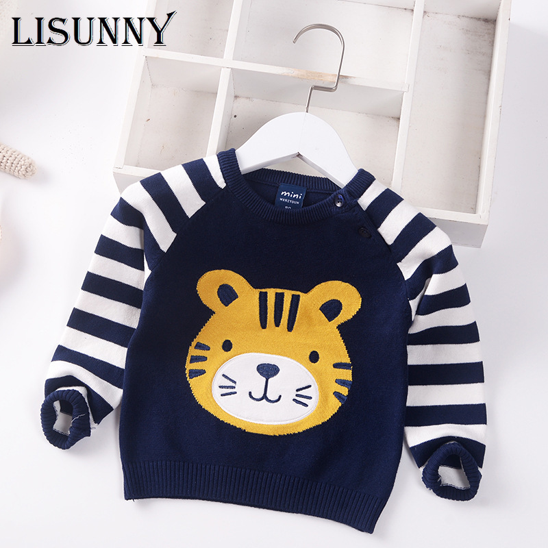 Kinderen Trui Jongens Trui Herfst Winter Kinderkleding Cartoon Tijger Mode Katoen Streep Baby Trui