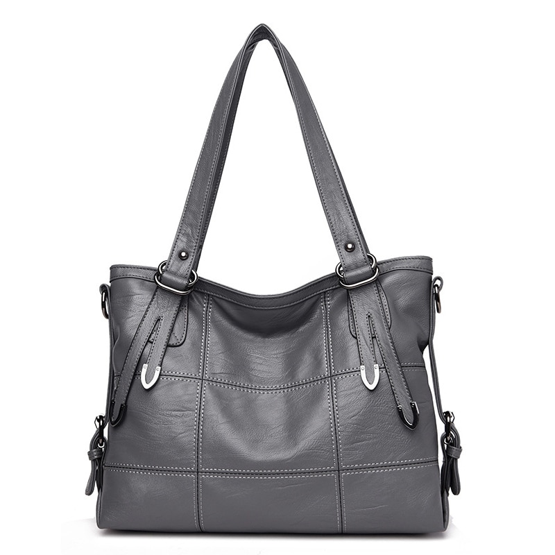 ACELURE femmes doux sacs à main en cuir PU concepteur haute capacité sacs à bandoulière pour femmes messager bandoulière BagsTop-poignée sacs: Gris