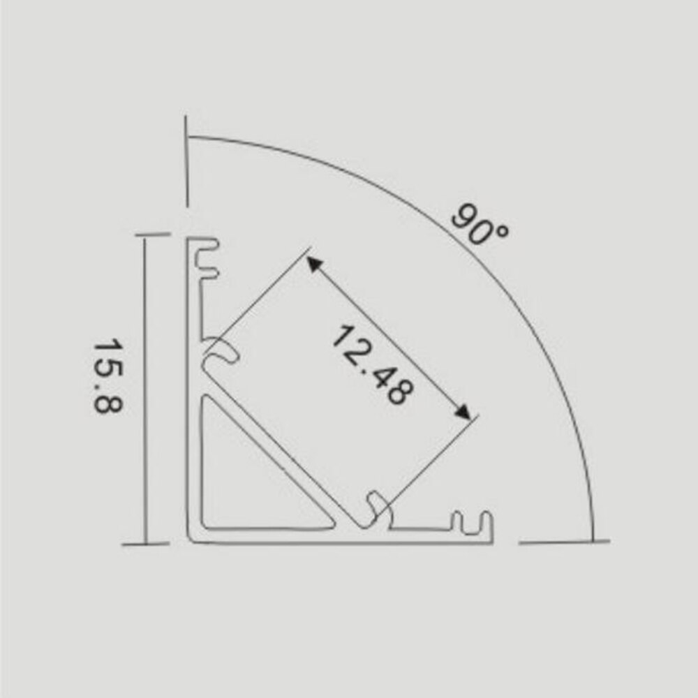 12mm aluminium profil 45 grad winkel aluminium profil für 5050 3528 5630 LED streifen Milchig weiß/transparent abdeckung streifen kanal