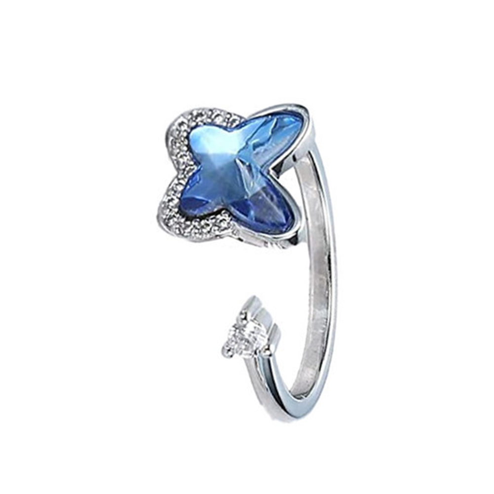 Finger Spinner ansia anello apertura regolabile strass ruota anelli Stress allevia gioielli giocattolo per ragazze donna regali moda: H