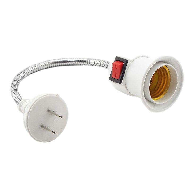 Portalámparas con enchufe E27, con interruptor, enchufe europeo y estadounidense, ahorro de energía, Base LED para lámpara de mesa: US