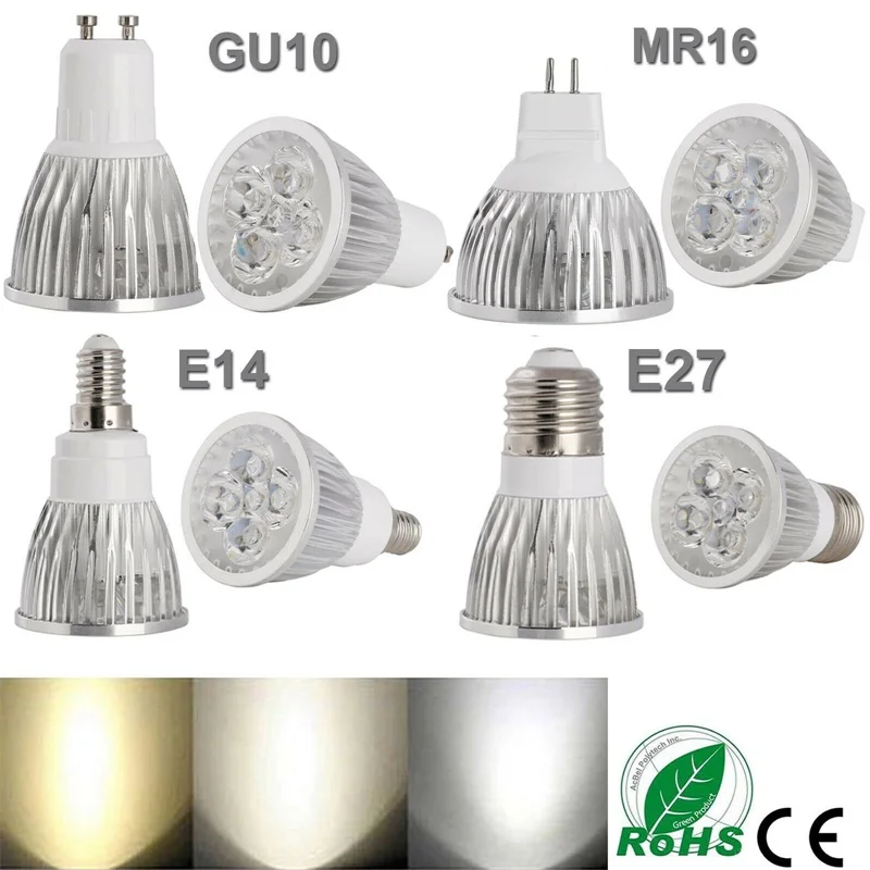Lámpara LED 9W 12W 15W GU10 MR16 E27 E14 bombilla LED 85-265V foco Led blanco cálido/Netural/frío lámpara LED 110V 220V para el hogar