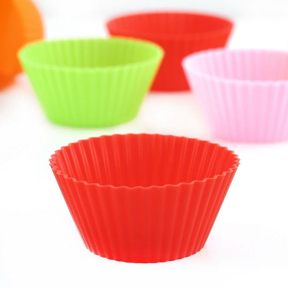 12 stuks Soft Silicone Cake Muffin Chocolade Cupcake Bakvormen Baking Cup Mold