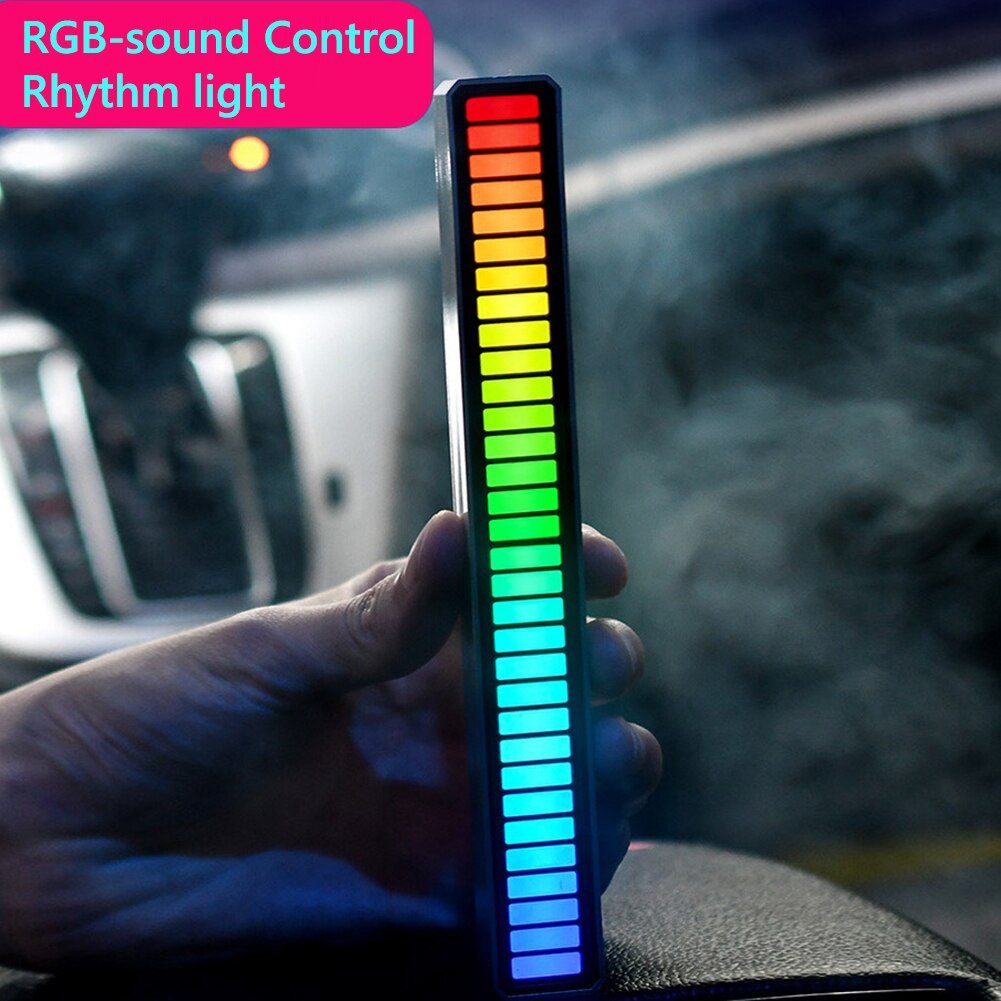 Lydkontrol lys app kontrol stemmeaktiveret pickup rytme lys led rgb farverig musik omgivende lys bar rytme lampe usb