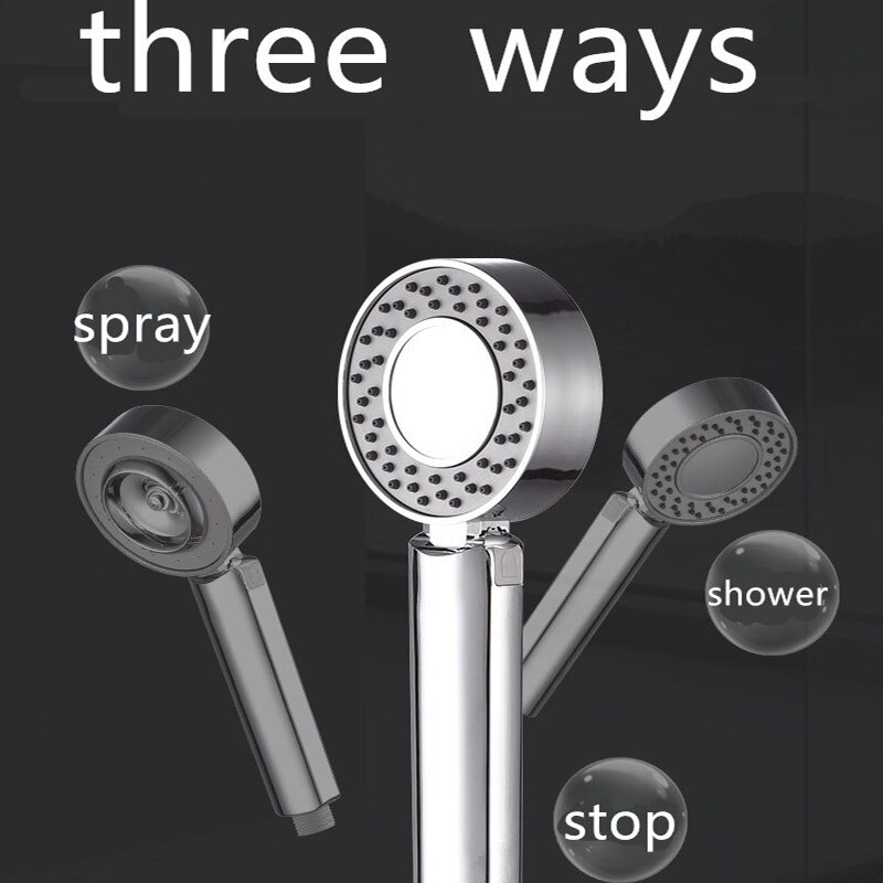 double ways shower head, with 3 functon 2 face water out bathroom general shower led spary bathroom mixer