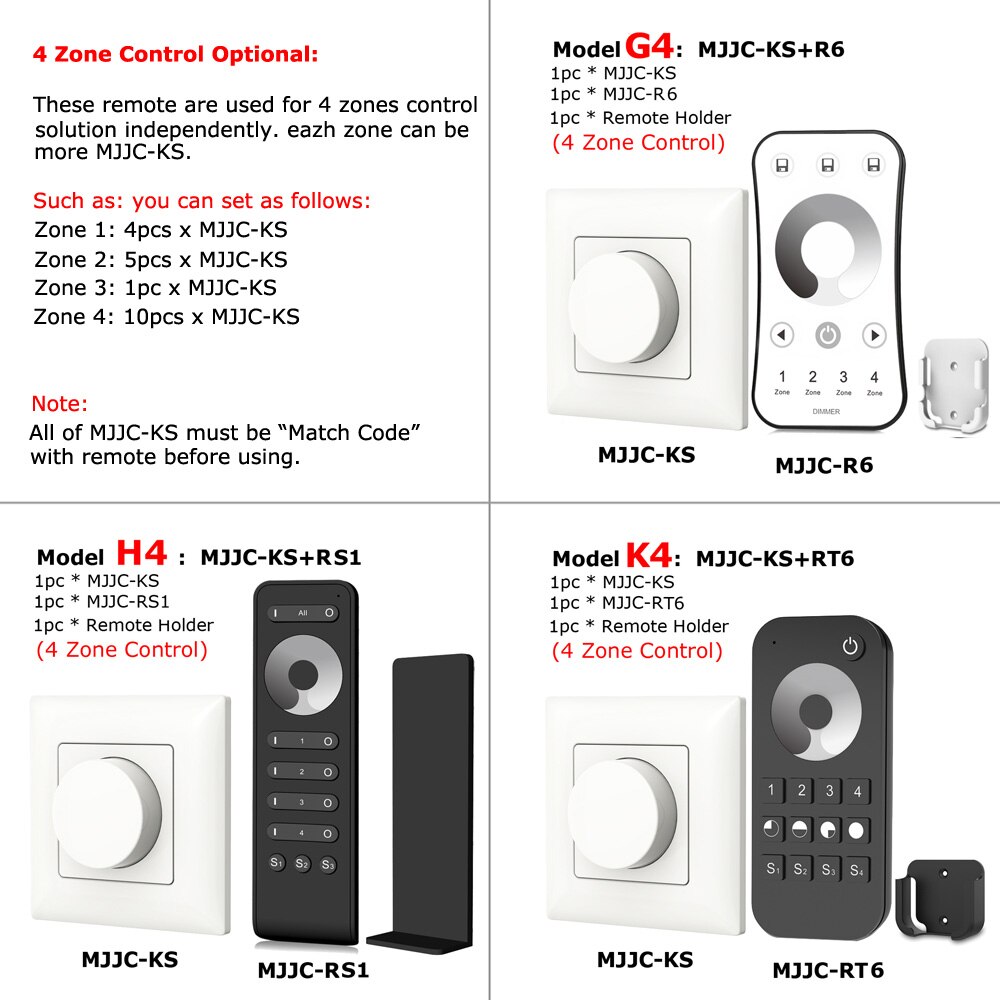 Triac LED Dimmer 220V 230V 110V AC Wireless RF Dimmable Knob Light Switch EU With 2.4G Remote Controller for LED Bulb Lamps KS