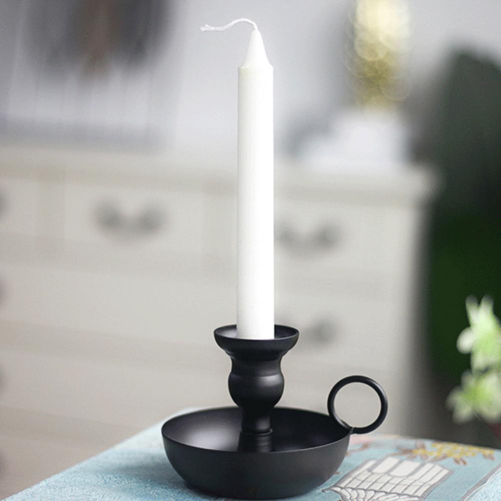 2Pcs Retro Medieval Style Candle Holder Retro Taper Shape Metal Portable Decorative Candlestick for Home Decor Candle Holders