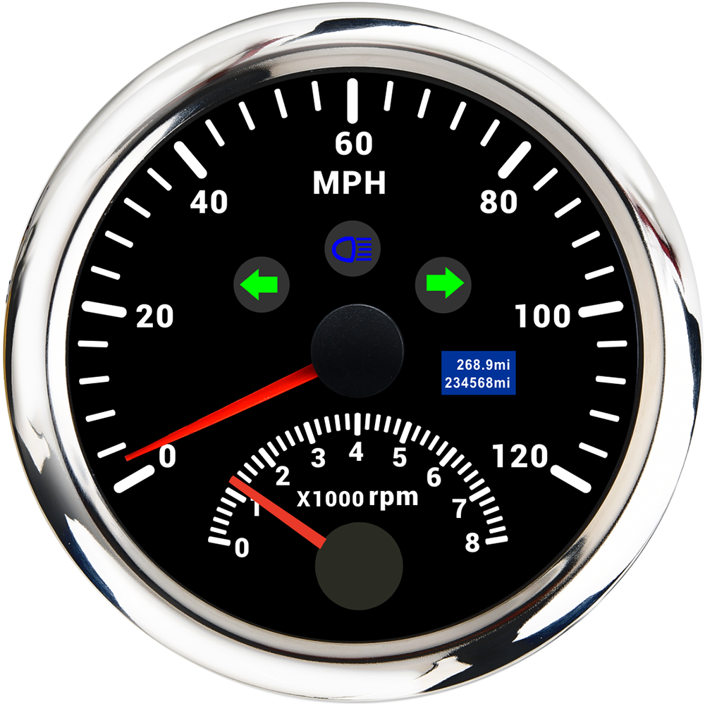 Waterproof Digital GPS Speedometer 85MM Boat Car Speed Meter Gauge 120KMH 200KMH 120MPH 200MPH Tachometer Gauge RPM Sensor 9-32V