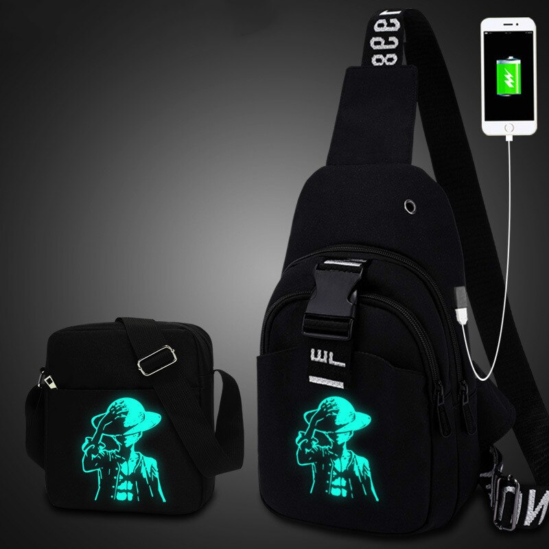Carregamento crossbody men usb casual estilingue peito saco de viagem à prova dwaterproof água luminosa oxford sacos de ombro mensageiro sacos uma peça