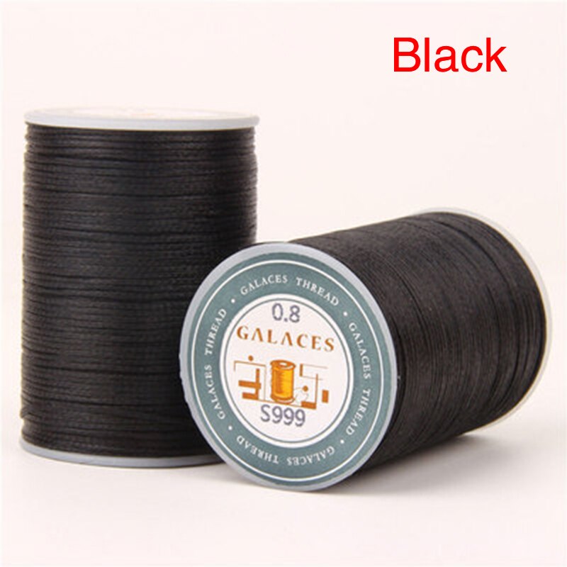 0.8mm 90m Waxed Thread Cord String Strap Sewing Leather Stitching Necklace Rope For Jewelry Making Bracelet Supplies: Black