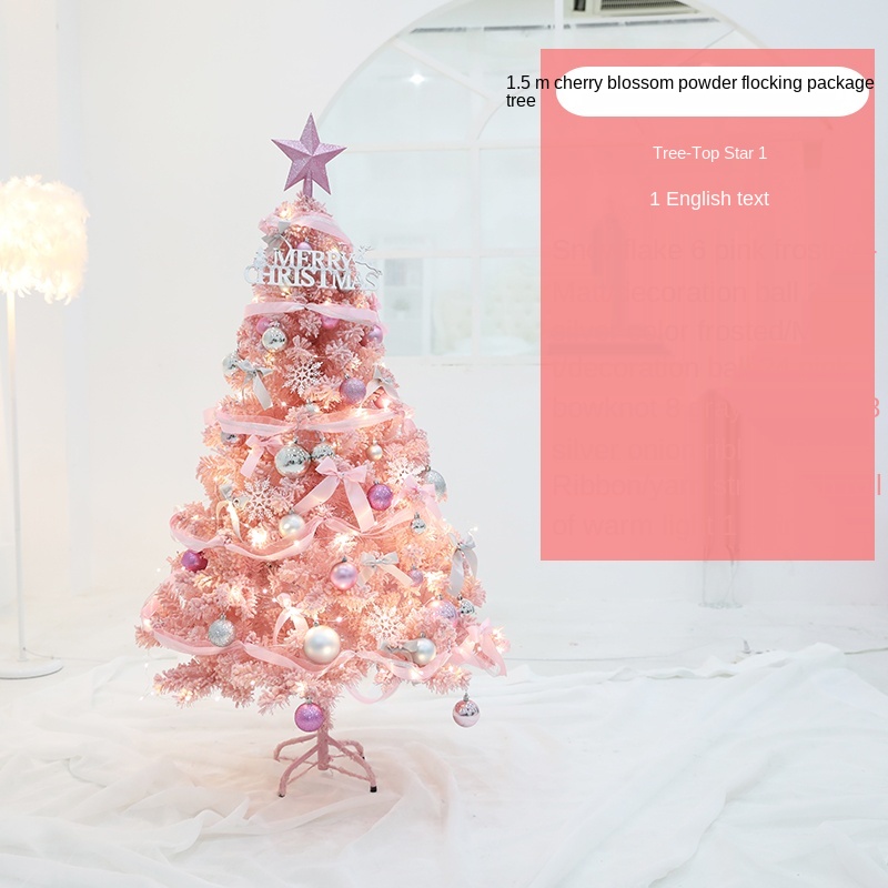 GY Christmas Pink Flocking Christmas Tree Set 1.2 M 1.5 M Shopping Window Home Decoration