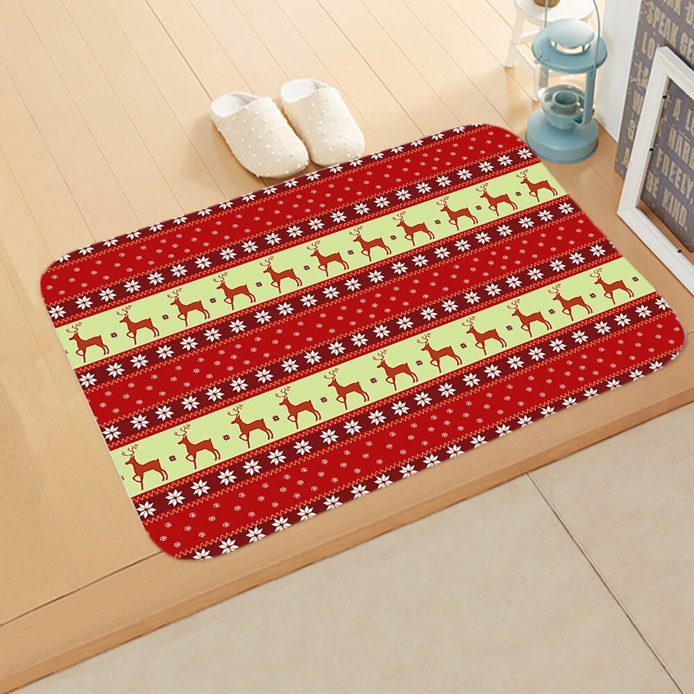 Tapis de sol pour noël ou noël, décoration pour maison, bonhomme de neige, nouvel an, rouge,: Bleu