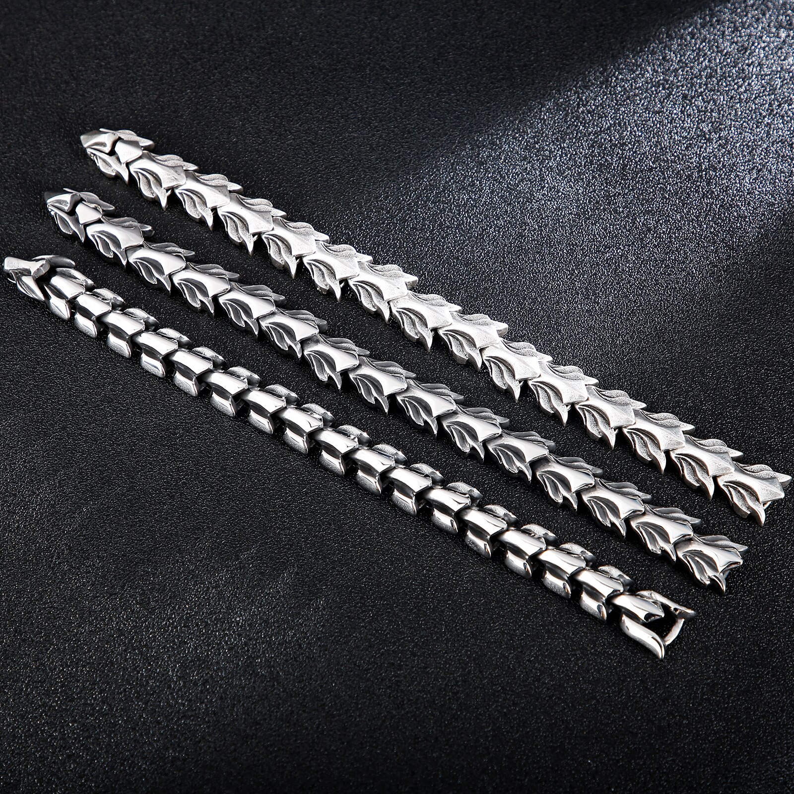 HaoYi – Bracelet Vintage en acier inoxydable pour hommes, chaîne à maillons, accessoires de bijouterie Fine, à la